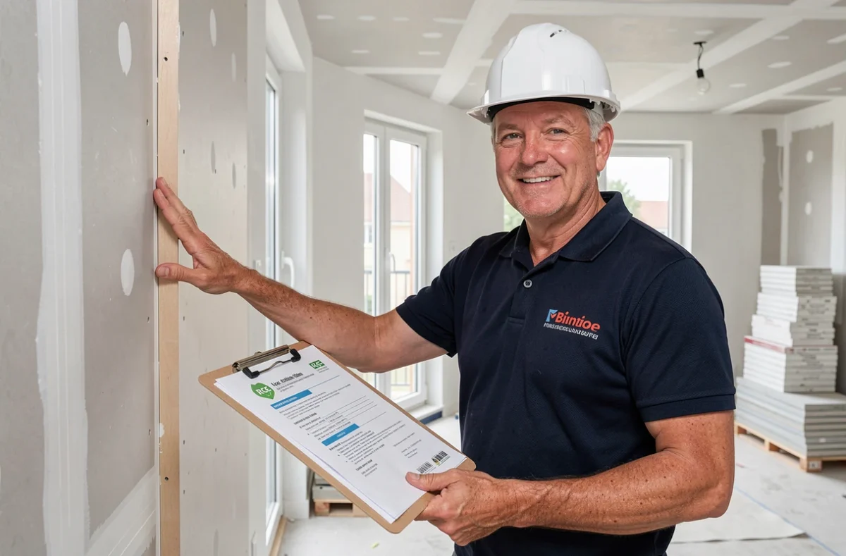 Chef de projet en rénovation globale tenant des documents de certification RGE dans un appartement rénové à Lille pour Febat